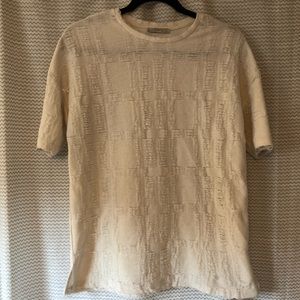 Zara distressed ivory basic tee